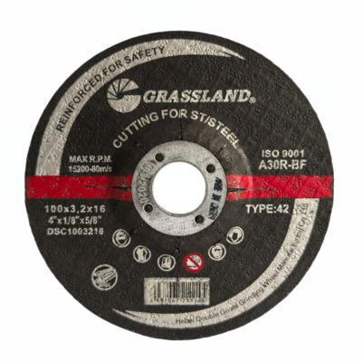 GRASSLAND 4 นิ้ว สแตนเลส ดิสก์การบดกับโมโนครีสตัลลีนหลอมอัลลูมิเนีย 100mm X 3.2mm X 16mm