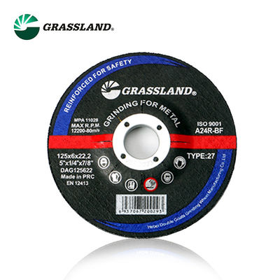 GRASSLAND 5 "แผ่นบดโลหะ 125mm X 6mm X 22.2mm สําหรับการตัดโลหะไร้ขัดลมที่ไม่ติดต่อสารพิษ