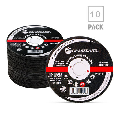 GRASSLAND 4.5 "แผ่นตัดโลหะ 115 มม. x 1.0 มม. x 22.2 มม. สำหรับตัดสแตนเลสสตีลโดยไม่ปนเปื้อน