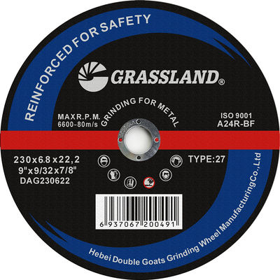 24 Grit 230 X 6.8 X 22mm Abrasive Wheel สำหรับเครื่องเจียรมุม