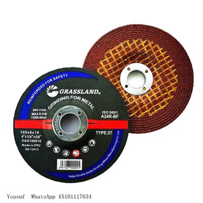 80m / S เหล็กโลหะ 4 &quot;100 X 6 X 16mm Abrasive Grinding Wheel สำหรับเครื่องเจียรมุม